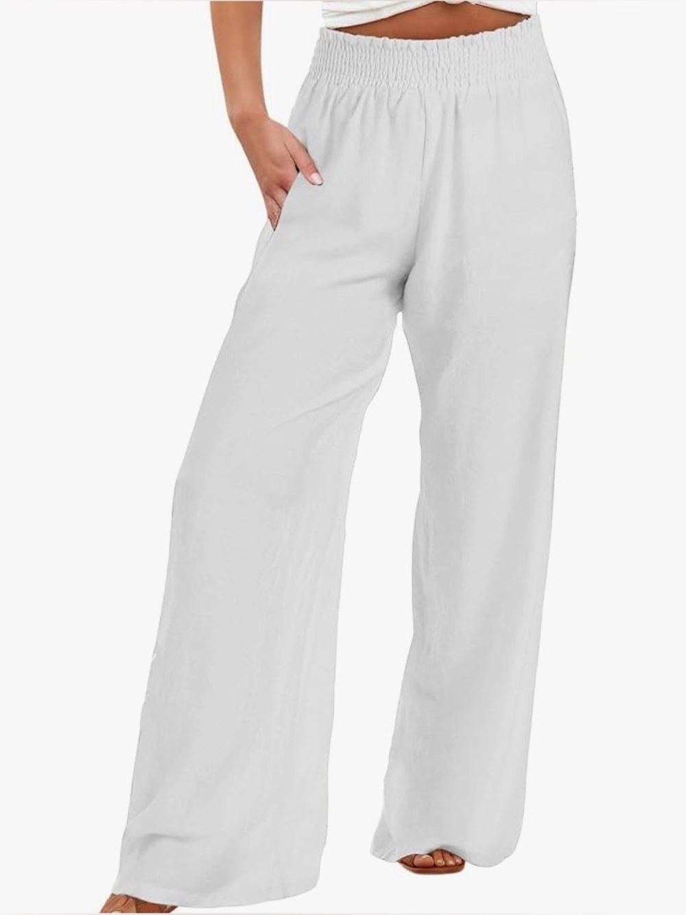 H&M White Wide Leg Pants